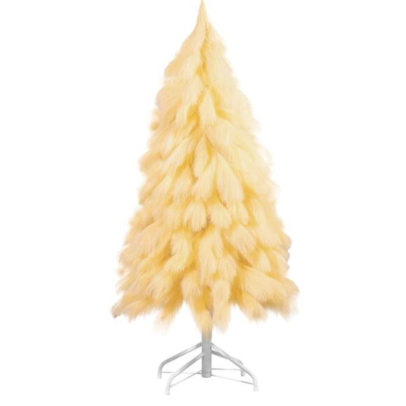 Handcrafted 4FT Yellow Ivory Tree, Fiber Tree Branch Tips & Metal Stand - Picture 2 of 7